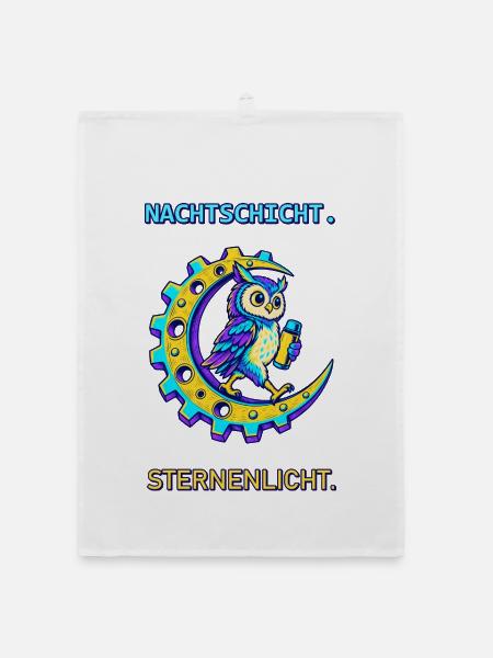 Nachtschicht Sternenlicht - Organic Geschirrtuch - Weiß - Vorne