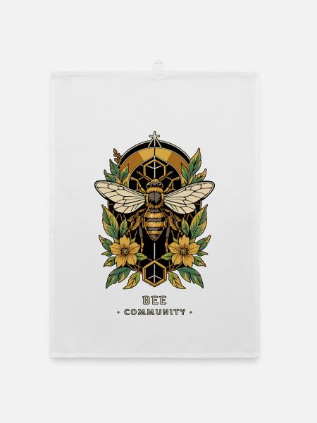TOTEM BEE Gemeinschaft - Organic Geschirrtuch - Weiß - Vorne