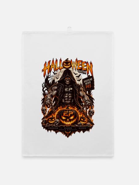 EP Halloween Reaper – Disziplin stirbt niemals - Organic Geschirrtuch - Weiß - Vorne