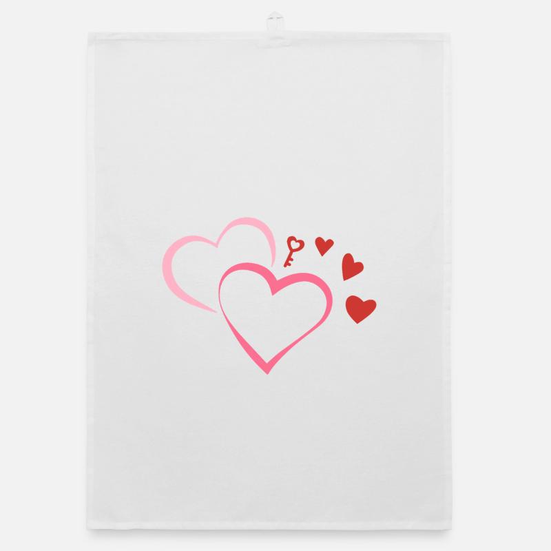 MyCutePicci_Cuori - Organic Geschirrtuch - Weiß