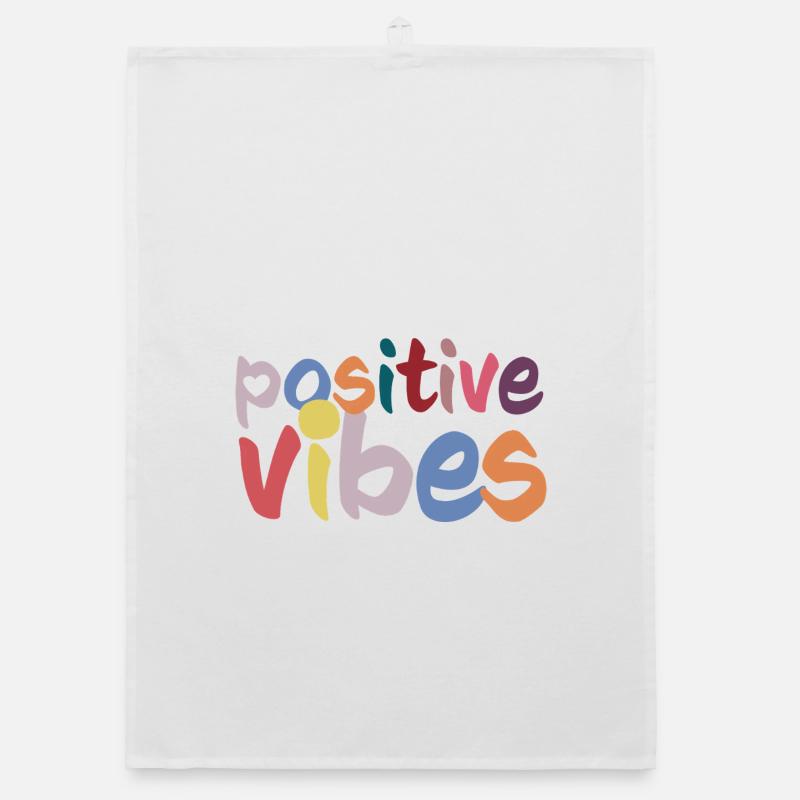Ondes positives - Torchon bio - blanc