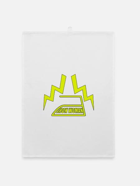 IRON WOMAN Blitz Super Mama Muttertag Geschenk - Organic Geschirrtuch - Weiß - Vorne