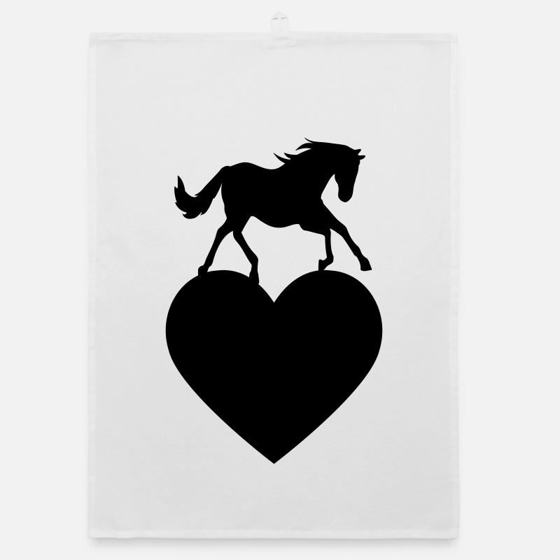 Cheval avec coeur Torchon bio