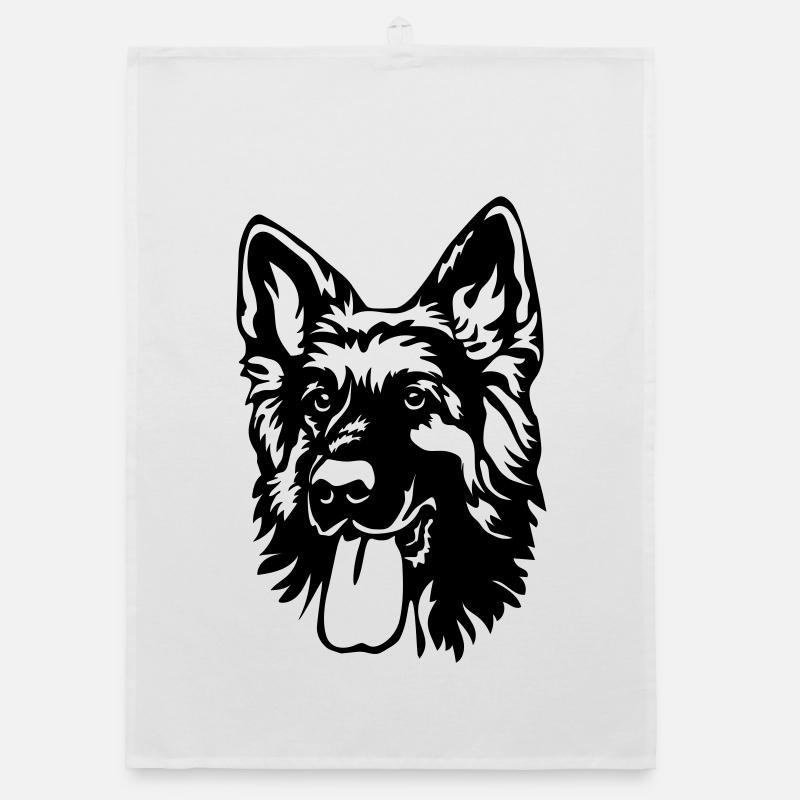 German Shepherd Head Organic dish towel