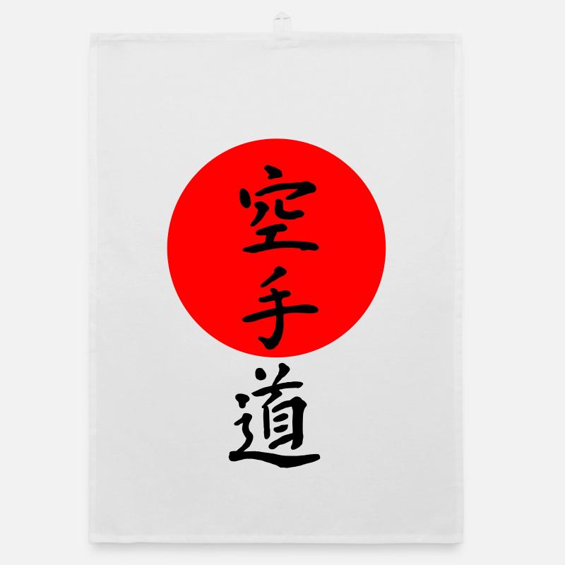 Karate lettering Organic dish towel