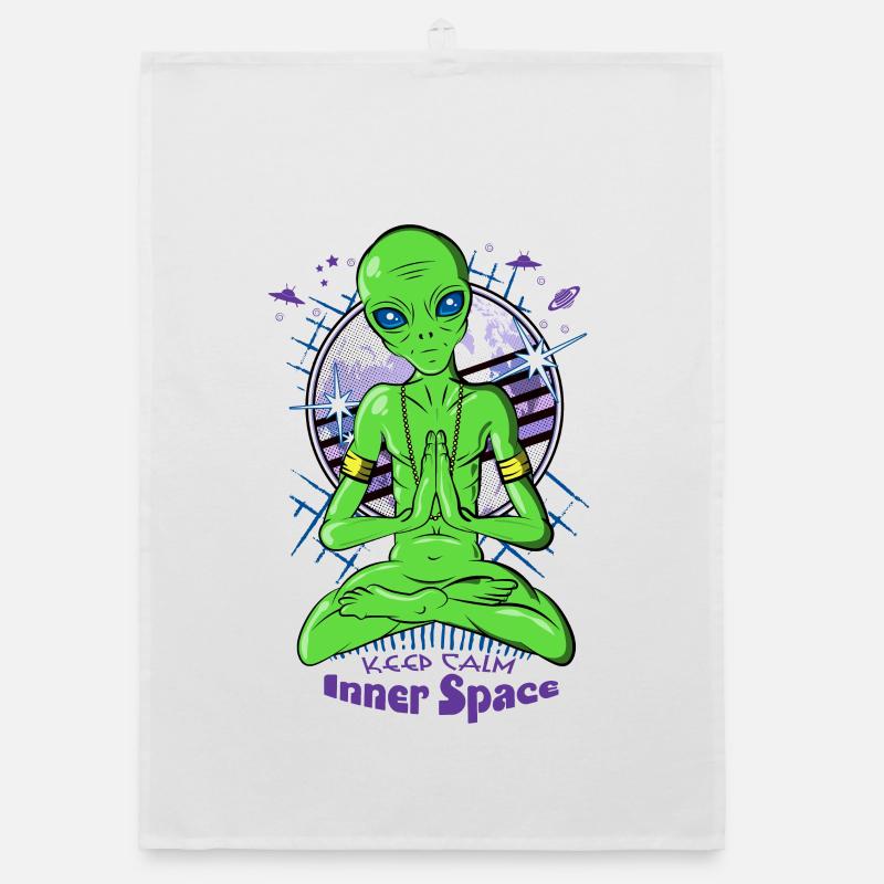 Alien meditation - UFO rest for inner space Organic dish towel