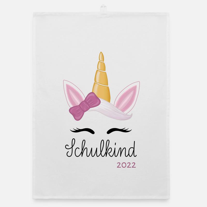 Einhorn Schulkind 2022 Organic Geschirrtuch