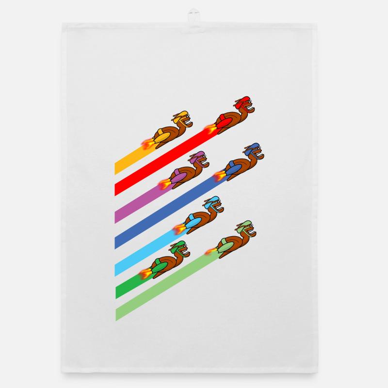 Funny racing snails Organic dish towel