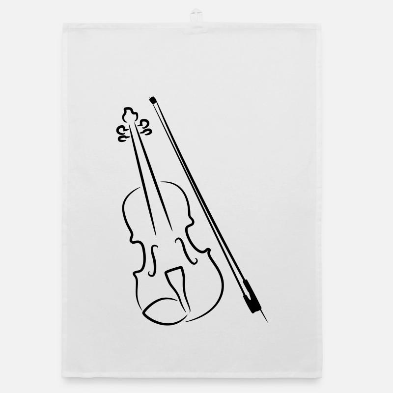 Violin and bow Organic dish towel