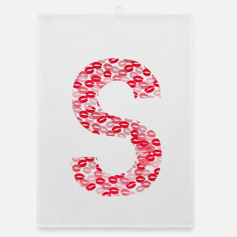Letter S - First Name Initial Gift Organic dish towel