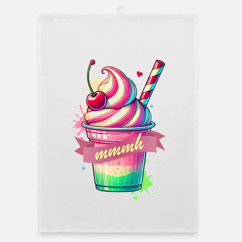 Seductive temptation: colorful milkshake Organic dish towel