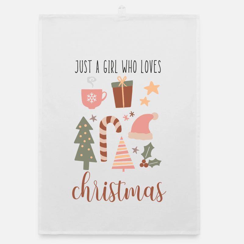Boho Nur ein Mädchen, das Weihnachten liebt Organic Geschirrtuch