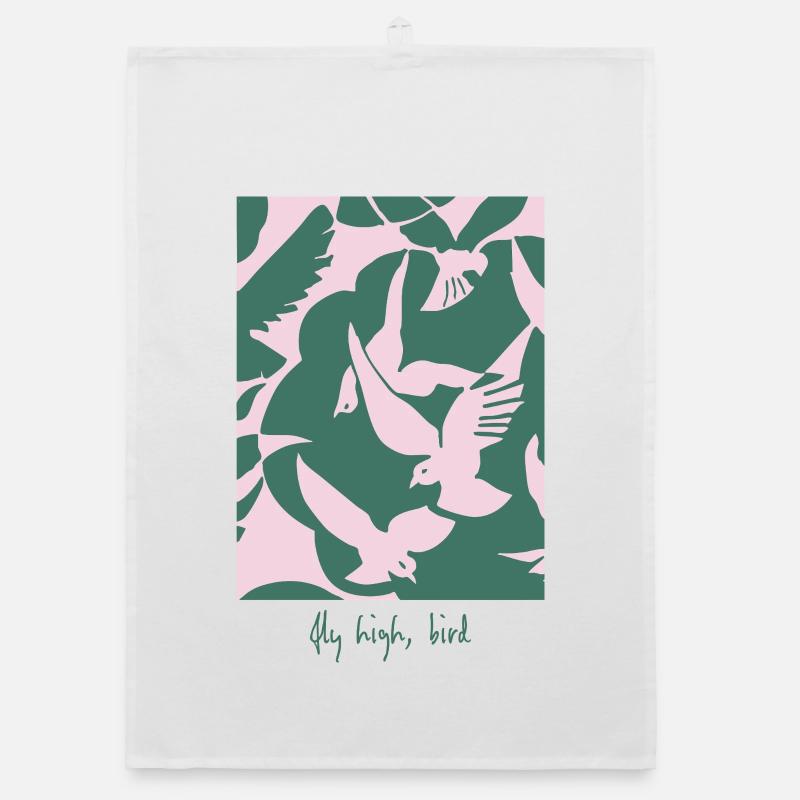 Fly High, Bird – Elegantes Vogel-Design Organic Geschirrtuch