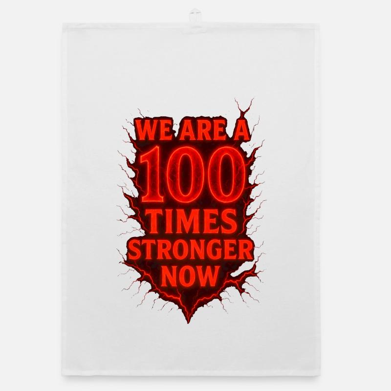 Empowering 100 Times Stronger Anime Quote Organic dish towel