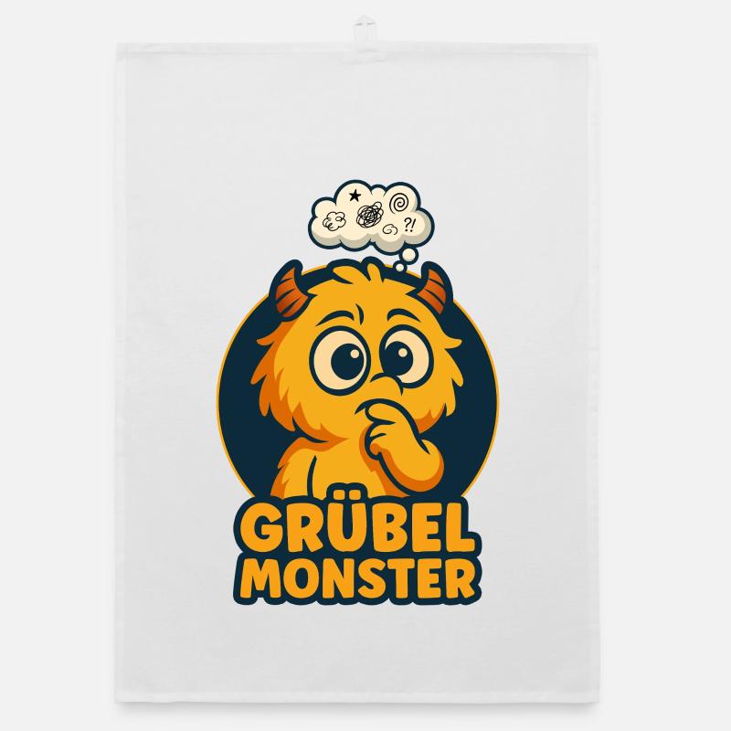 Monstres couvants – Mignon, réfléchi et drôle Torchon bio