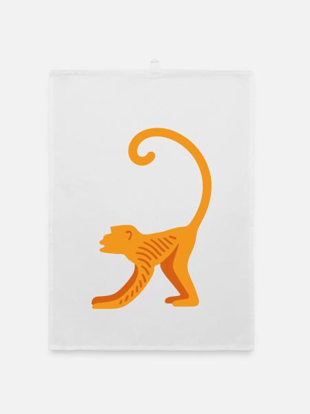 Orangutan line logo - Organic dish towel - white - Front