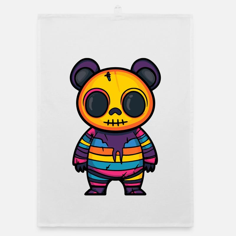 Panda Halloween Comic Funny Organic dish towel