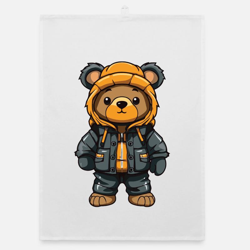 Bear Winter Comic Cute Organic dish towel
