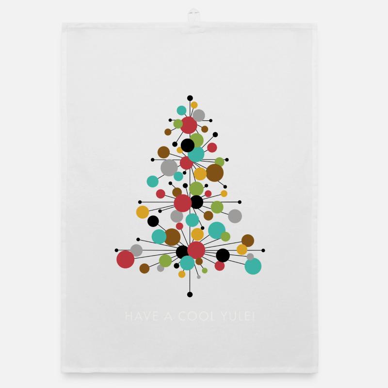 Have a Cool Yule! – Retro Christmas design Organic dish towel