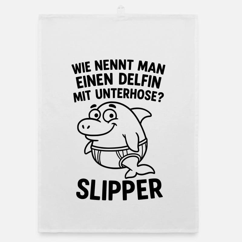 slipper delfin unterhose witz Organic Geschirrtuch
