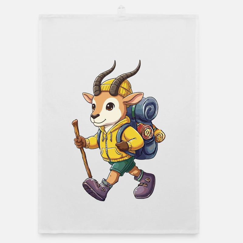Cute Antelope Hiking Camping Adventure Backpacker Organic dish towel