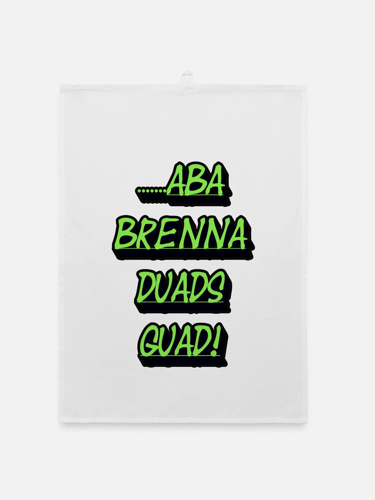 Neon-Grün Textblock Quad Duads - Organic Geschirrtuch - Weiß - Vorne