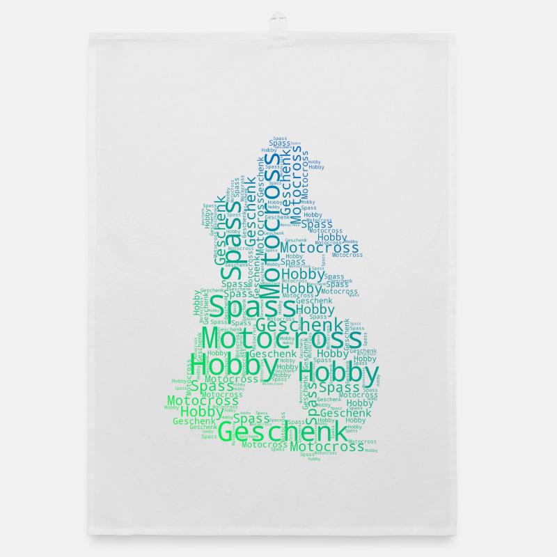 Motocross motif that works immediately Organic dish towel