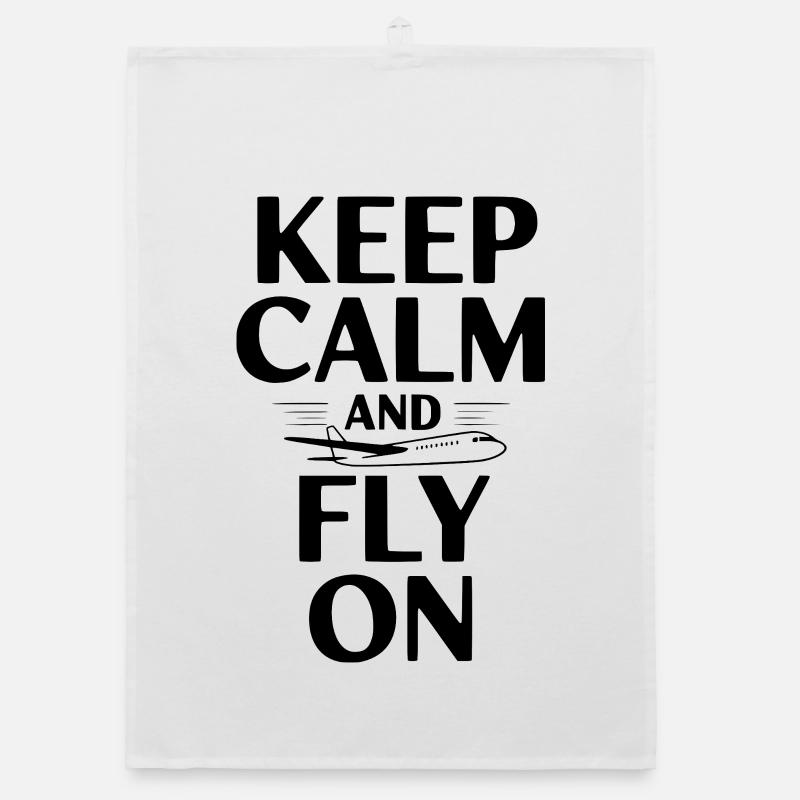 Keep Calm and Fly On Organic dish towel
