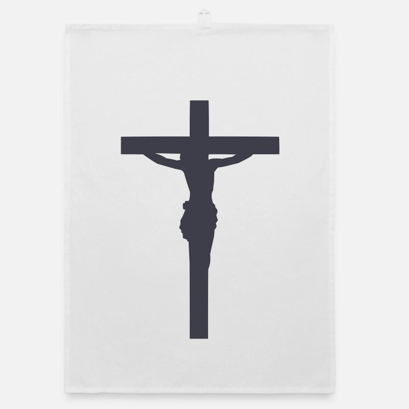 Kreuzsilhouette Jesus Organic Geschirrtuch