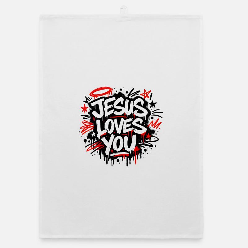 Jésus t’aime ! Torchon bio