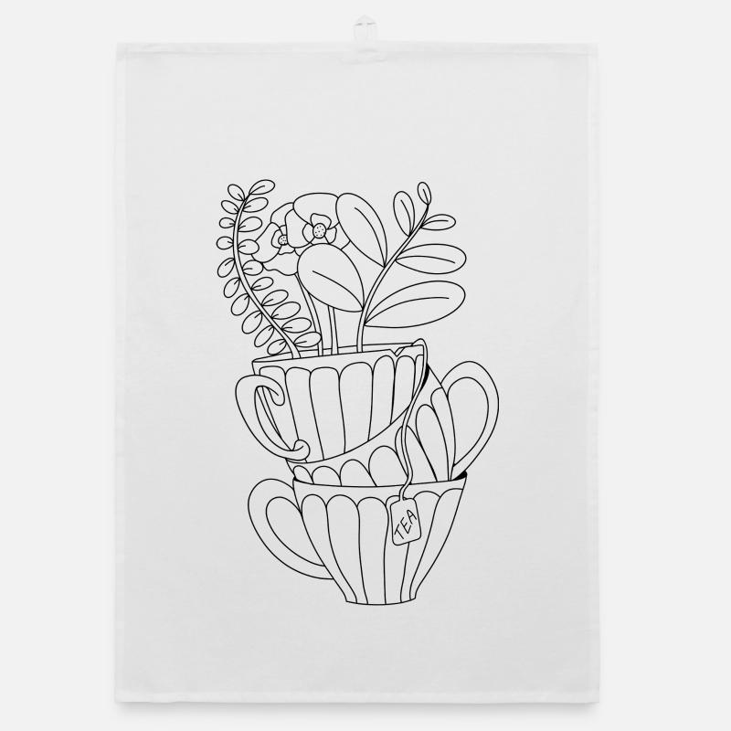 Minimalist Tea Label Organic dish towel