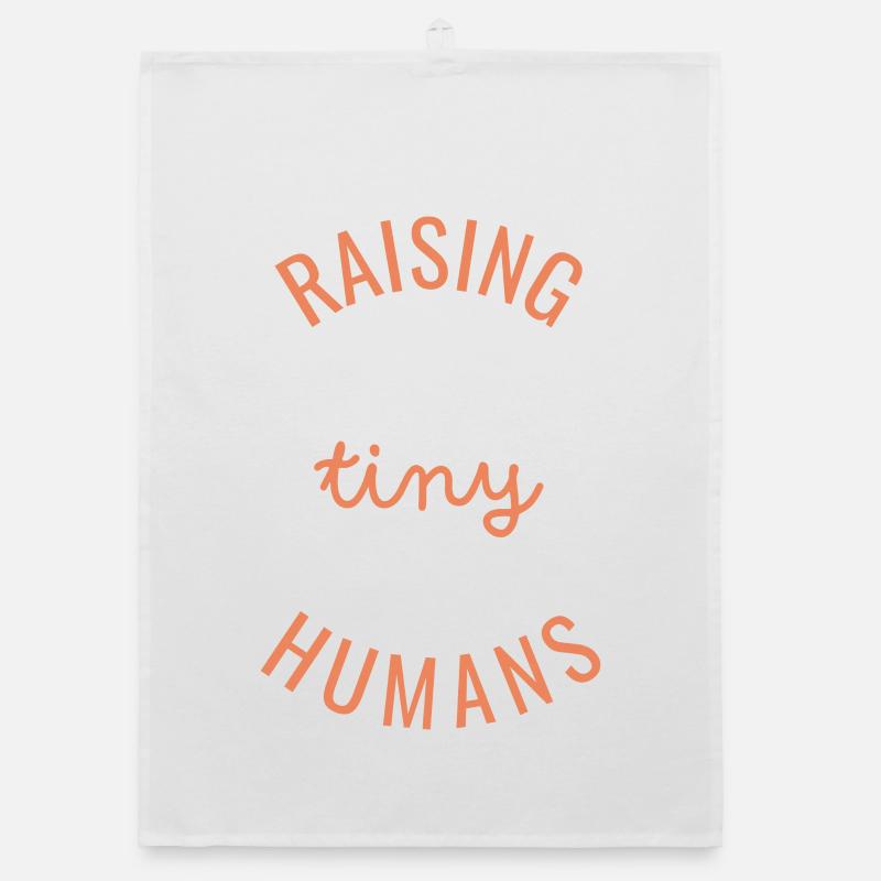 Raising Tiny Humans Kreis - Organic Geschirrtuch - Weiß