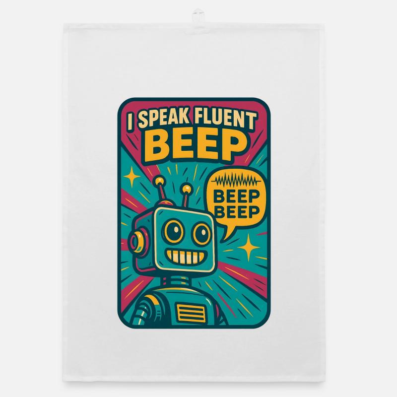 Bip fluide | Robot Science-Fi Nerd Torchon bio