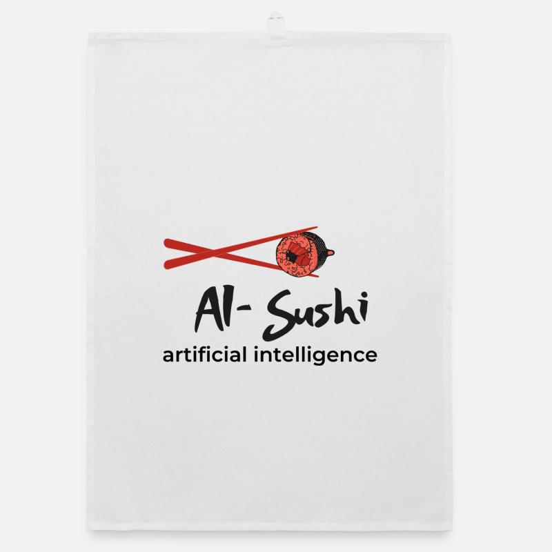 Creative sushi design with a bite Organic dish towel