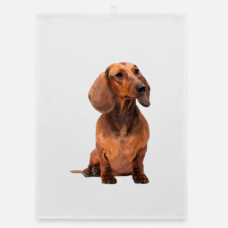 Short-haired dachshund Organic dish towel