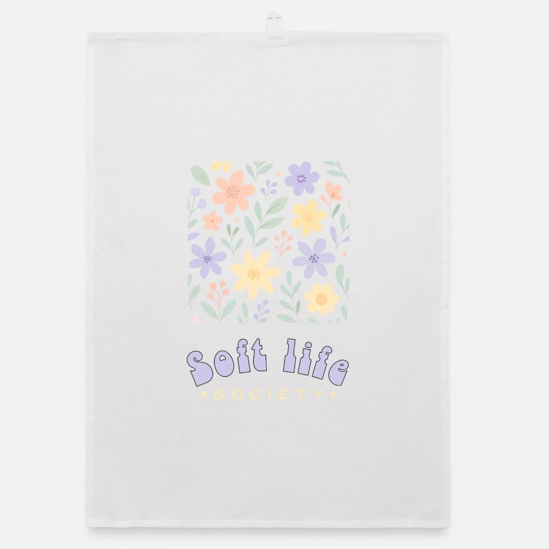Pastel Flowers Soft Life Organic dish towel