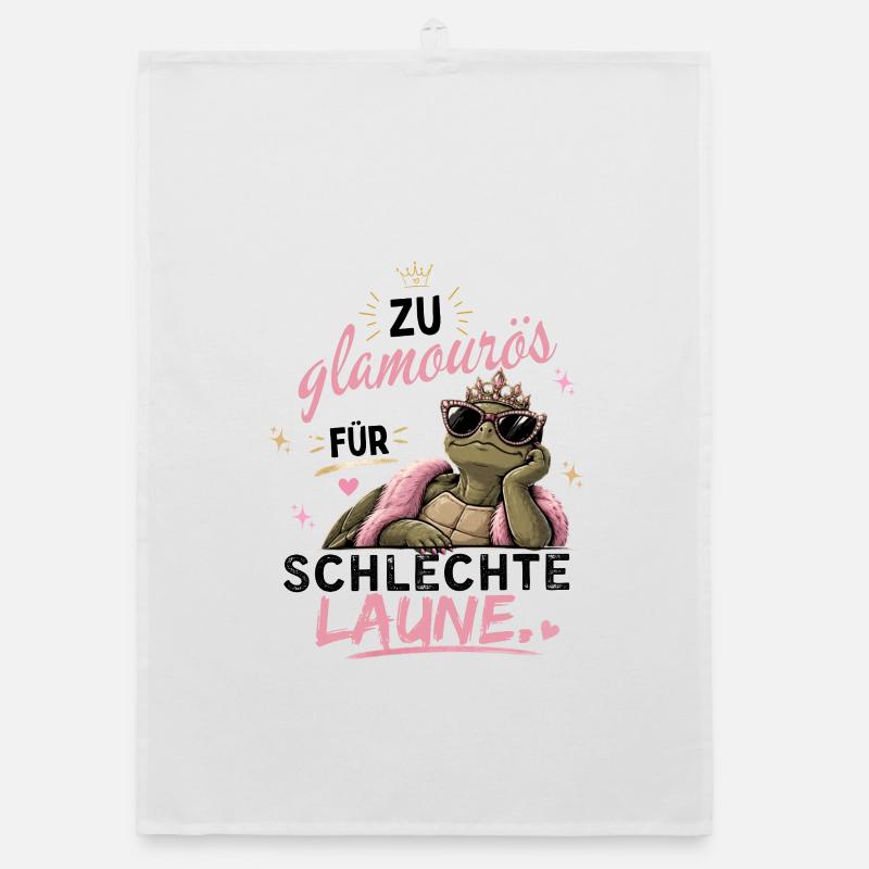 Glamouröse Schildkröte mit Krone Organic Geschirrtuch