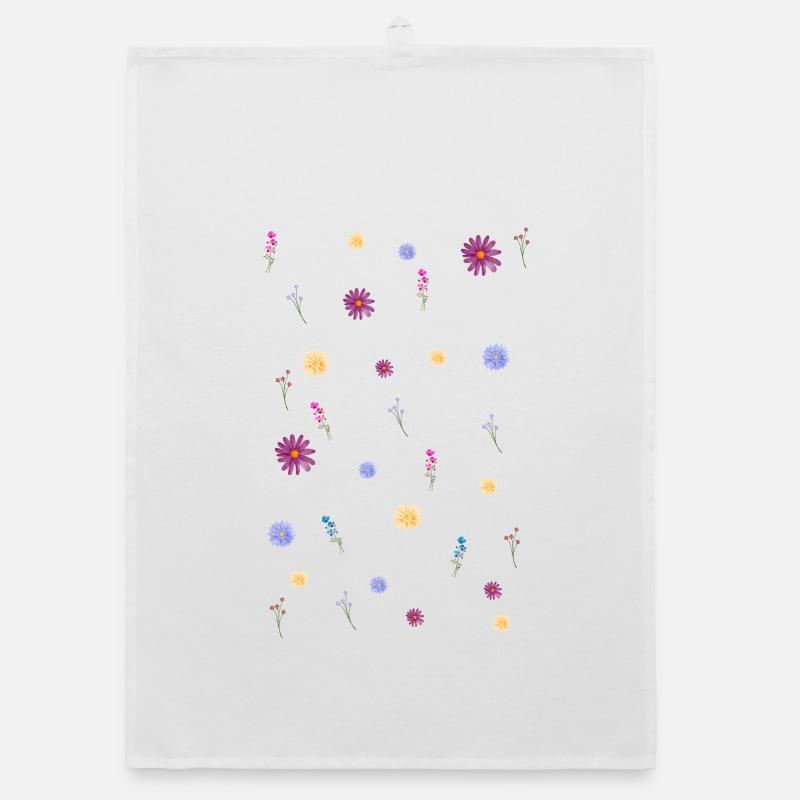 Dispersion de fleurs sur le noir Torchon bio