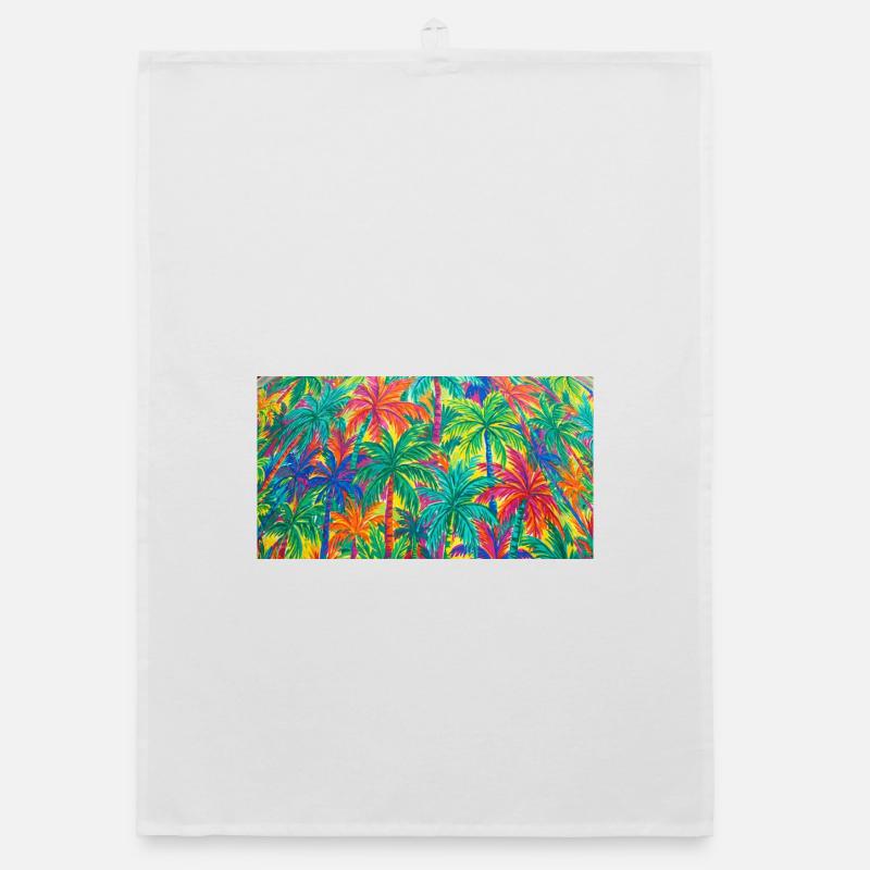 Palm Trees Tropical Pattern Organic dish towel