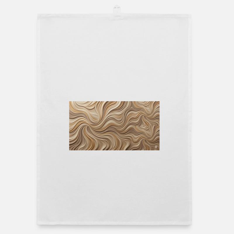 Paysage de sable ondulé du désert - Torchon bio - blanc