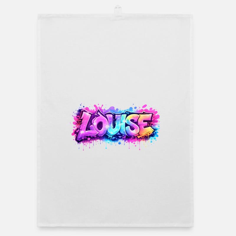 Graffiti LOUISE Name Geschenk Ideal Druckbare Su Organic Geschirrtuch