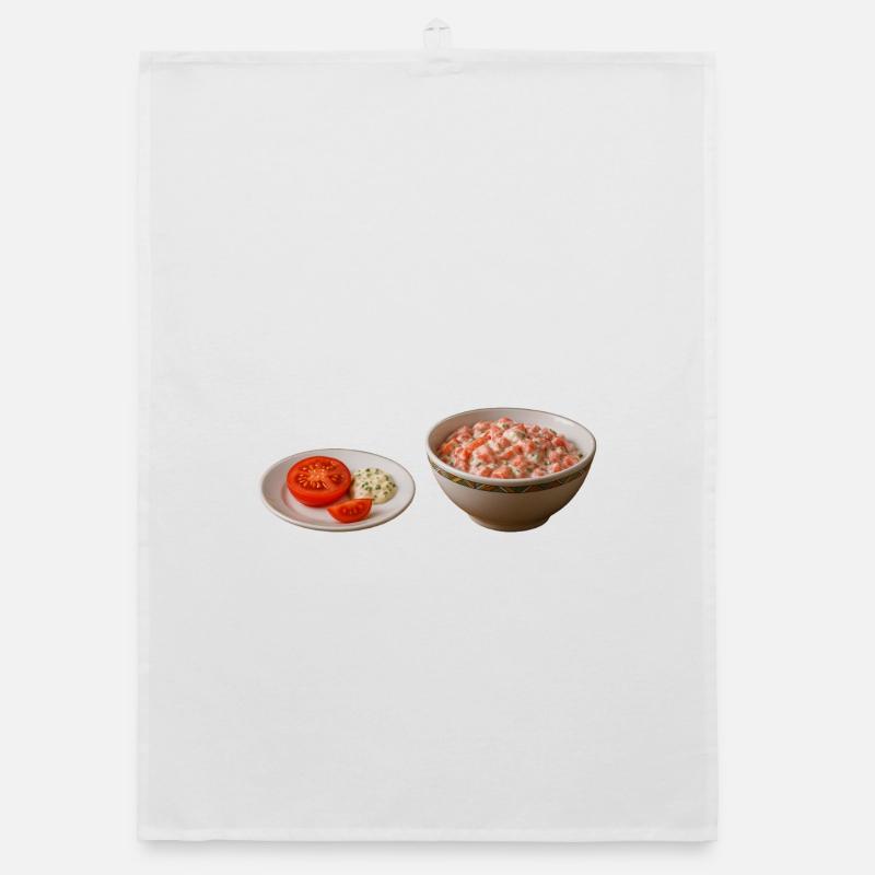 Salade de tomates avec crème sure - Torchon bio - blanc