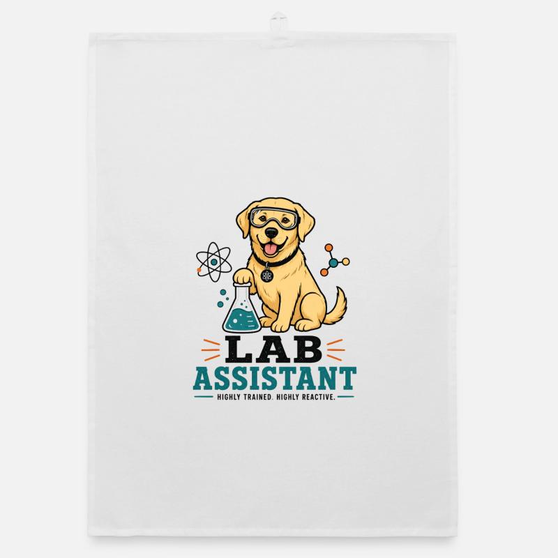 Lab Assistent Hund Illustration - Labrador Merch Organic Geschirrtuch