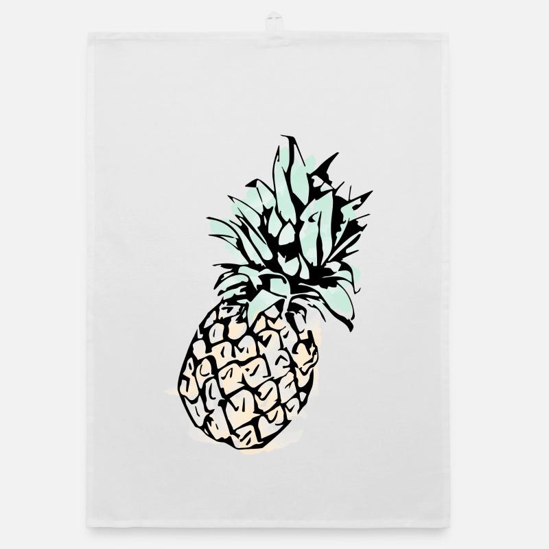 Ananas - Organic Geschirrtuch - Weiß