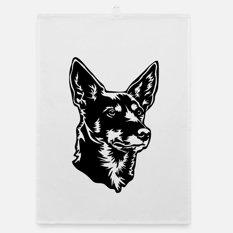 Australian Kelpie Kopf Organic Geschirrtuch