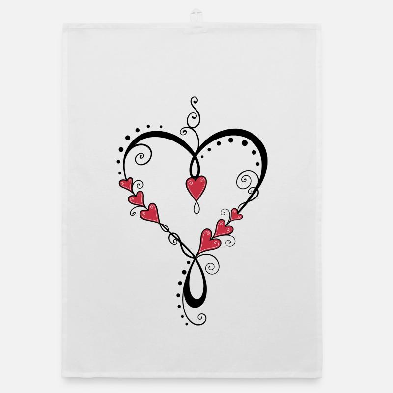 Herz Muttertag Valentinstag Organic Geschirrtuch