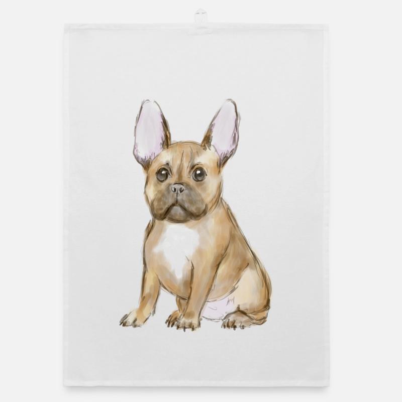 Adorable chiot bouledogue français Torchon bio