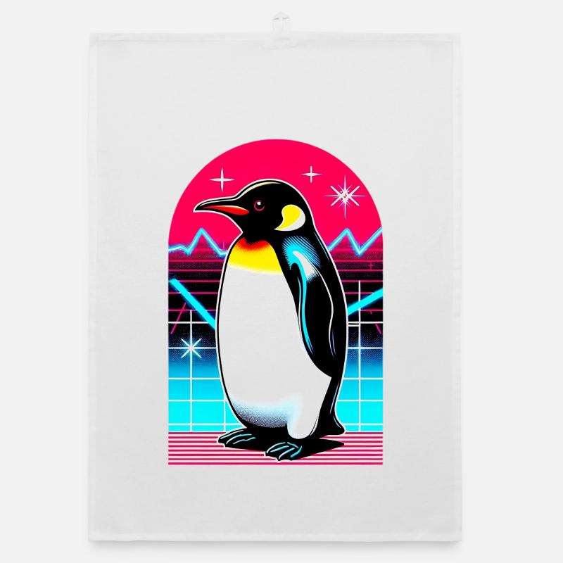 Pinguin - Organic Geschirrtuch - Weiß