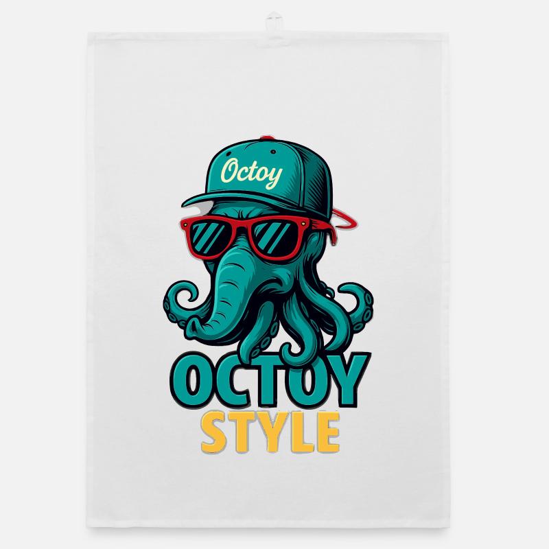 Octoy Style Oktopus Retro Cap Organic Geschirrtuch
