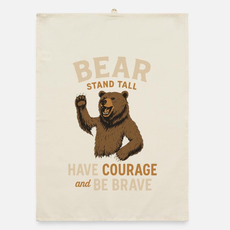 Bear motto for the brave Organic dish towel